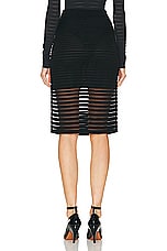 ALAÏA Striped Pencil Skirt in Noir ALA?A, view 3, click to view large image.