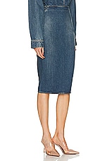 ALAÏA Pencil Denim Skirt in Bleu Vintage, view 2, click to view large image.
