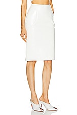 ALAÏA Patent Leather Pencil Skirt in Blanc, view 2, click to view large image.