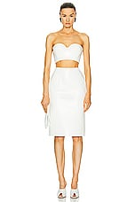 ALAÏA Patent Leather Pencil Skirt in Blanc, view 4, click to view large image.