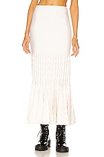 ALAÏA Fit and Flare Maxi Skirt in Ivoire, view 1, click to view large image.