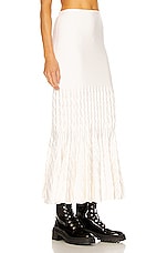ALAÏA Fit and Flare Maxi Skirt in Ivoire, view 2, click to view large image.