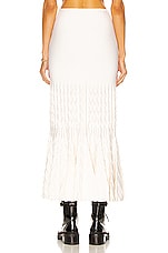 ALAÏA Fit and Flare Maxi Skirt in Ivoire, view 3, click to view large image.