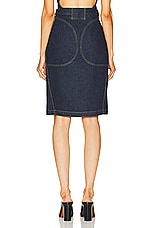 ALAÏA Pencil Skirt in Bleu Denim, view 3, click to view large image.