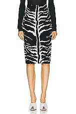 ALAÏA Pencil Skirt in Blanc & Noir, view 1, click to view large image.