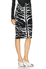ALAÏA Pencil Skirt in Blanc & Noir, view 2, click to view large image.