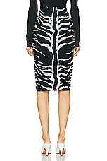 ALAÏA Pencil Skirt in Blanc & Noir, view 3, click to view large image.