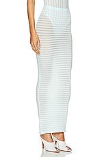 ALAÏA Striped Skirt in Menthe, view 2, click to view large image.