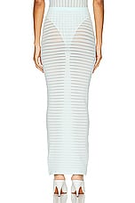 ALAÏA Striped Skirt in Menthe, view 3, click to view large image.