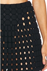 ALAÏA Crochet Mini Skirt in Noir Alaia, view 6, click to view large image.