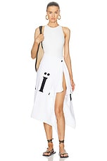 ALAÏA Long Swim Sarong in Blanc, view 5, click to view large image.