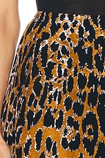 ALAÏA Leopard Mini Skirt in Noir & Multicolor, view 6, click to view large image.