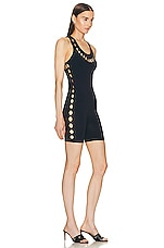 ALAÏA Cut Out One Romper in Minuit, view 3, click to view large image.