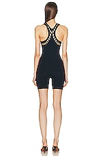 ALAÏA Cut Out One Romper in Minuit, view 4, click to view large image.