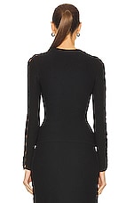ALAÏA Openwork Top in Noir, view 3, click to view large image.