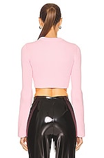 ALAÏA Detroit Crop Top in Rose Clair, view 3, click to view large image.