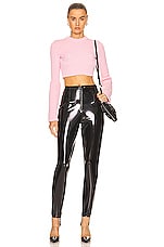 ALAÏA Detroit Crop Top in Rose Clair, view 4, click to view large image.