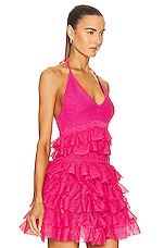 ALAÏA Ruffle Top in Fuchsia, view 2, click to view large image.