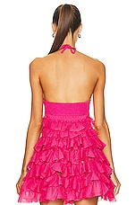 ALAÏA Ruffle Top in Fuchsia, view 3, click to view large image.