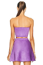 ALAÏA Velvet Bandeau Top in Glycine, view 3, click to view large image.