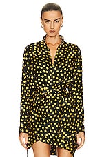 ALAÏA Printed Bodysuit in Nuit & Jaune, view 1, click to view large image.