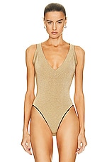 ALAÏA Bodysuit in Or, view 2, click to view large image.