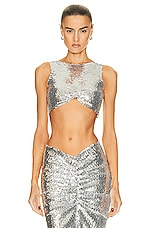 ALAÏA Sequin Top in Argent, view 1, click to view large image.