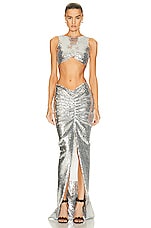 ALAÏA Sequin Top in Argent, view 4, click to view large image.