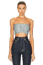 ALAÏA Bandeau Top in Blanc & Opaline, view 1, click to view large image.