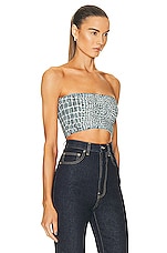ALAÏA Bandeau Top in Blanc & Opaline, view 2, click to view large image.