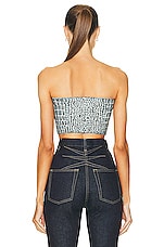 ALAÏA Bandeau Top in Blanc & Opaline, view 3, click to view large image.