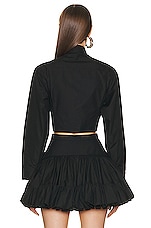 ALAÏA Cropped Shirt in Noir , view 3, click to view large image.
