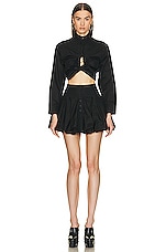 ALAÏA Cropped Shirt in Noir , view 4, click to view large image.