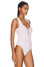 ALAÏA Corset Bodysuit in Rose Dragee, view 3, click to view large image.