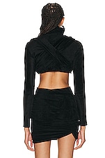 ALAÏA Draped Top in Noir, view 3, click to view large image.