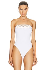 ALAÏA Vienne Bodysuit in Blanc, view 3, click to view large image.