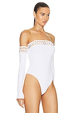 ALAÏA Vienne Bodysuit in Blanc, view 4, click to view large image.
