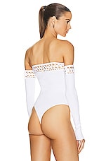 ALAÏA Vienne Bodysuit in Blanc, view 5, click to view large image.