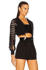 ALAÏA Knit Lace Top in Noir, view 2, click to view large image.