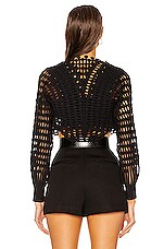 ALAÏA Knit Lace Top in Noir, view 3, click to view large image.