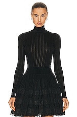 ALAÏA Turtleneck Sweater in Noir ALA?A, view 1, click to view large image.