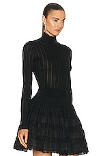 ALAÏA Turtleneck Sweater in Noir ALA?A, view 2, click to view large image.