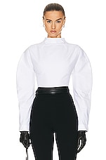 ALAÏA High Neck Top in Blanc, view 1, click to view large image.