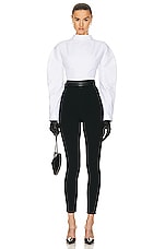 ALAÏA High Neck Top in Blanc, view 4, click to view large image.
