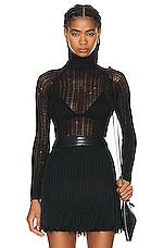 ALAÏA High Neck Top in Noir ALA?A, view 1, click to view large image.