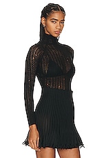 ALAÏA High Neck Top in Noir ALA?A, view 2, click to view large image.