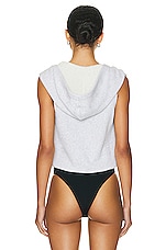 ALAÏA Sweat Bodysuit in Gris & Noir, view 4, click to view large image.