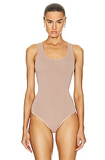 ALAÏA Tank Top Bodysuit in Nude Alaia, view 2, click to view large image.