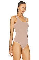 ALAÏA Tank Top Bodysuit in Nude Alaia, view 3, click to view large image.