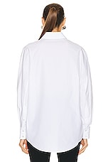 ALAÏA Poplin Shirt in Blanc, view 3, click to view large image.